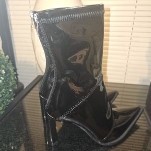 Black Patent Leather Booties Size 9